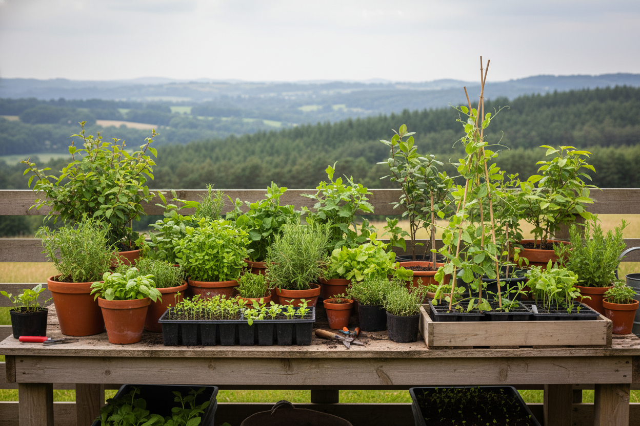 Permaculture farm plants banner
